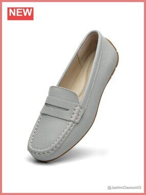 Women's Leather Penny Loafers Slip-Ons Cute Business Casual Work Shoes Driving